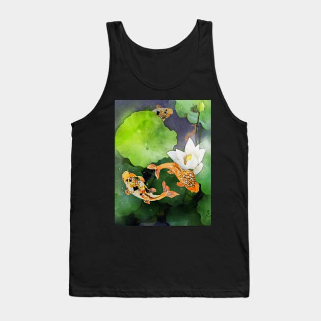 Koi Fish In Dark Waters Tank Top by PhotoArts